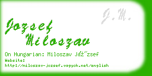 jozsef miloszav business card